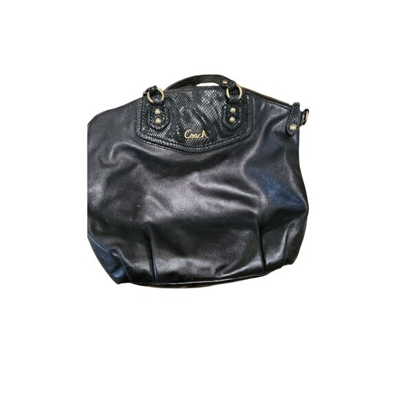 Coach Ashley Python Trim Purse Shoulder Bag Tote - Picture 1 of 14